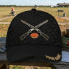 Maxcorners Trap Shooting Black Embossed Clay Pattern Crossed Shotguns Gold Badge Personalized Classic Cap