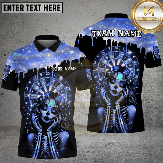 Maxcorners Galaxy Skull Dart Psychedelic Skeleton Dartboard Personalized Shirts (4 Colors)