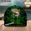 Maxcorners Fishing Black Neon Green Splash Customized Name 3D Cap