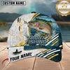 Maxcorners Fishing Blue Gold Water Camo Strike Customized Name 3D Cap