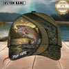 Maxcorners Fishing Olive Green Honeycomb Water Splash Customized Name 3D Cap