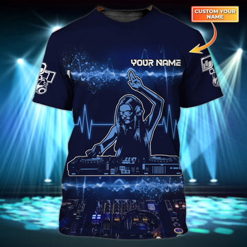 Maxcorners DJ lady Personalized 3D All Over Printed Shirt