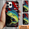 Maxcorners Fishing American Flag Patriotic Grunge Personalized Name Phone Case (10 Fish Species)