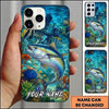 Maxcorners Fishing Vibrant Aqua Coral Reef Customized Name 3D Cap