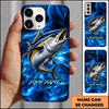 Maxcorners Abstract Blue Smoke Design Custom Name Fishing Phone Case
