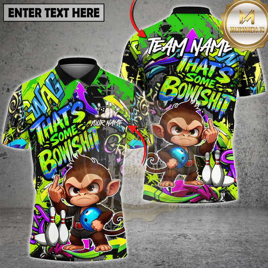 Maxcorners Bowling Graffiti Monkey Street Style Funny Attitude Multioptions Personalized Name, Team Name 3D Shirt