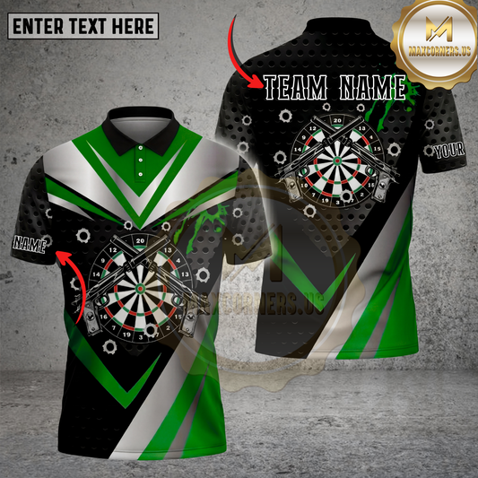 Maxcorners Darts Shirt Tactical Gun Dartboard Multicolor Options Personalized Name, Team Name 3D Shirt (4 Colors)