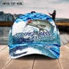 Maxcorners Fishing Blue Water Camo Pattern Sport Pattern Personalized Name 3D Cap (11 Breeds)