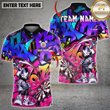 Maxcorners Darts Grim Reaper Flaming Graffiti Multi Options Personalized Name, Team Name 3D Shirt