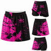 Maxcorners Bowling Pink Black Paint Splatter Personalized 3D Skort, Skirts With Shorts