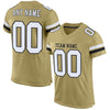 Maxcorners Custom Vegas Gold White-Black Mesh Authentic Football Jersey LM2605