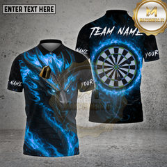 Maxcorners Darts Shirt Dragon Fire Inferno Dartboard Multioptions Personalized Name, Team Name Unisex 3D Shirt (4 Colors)