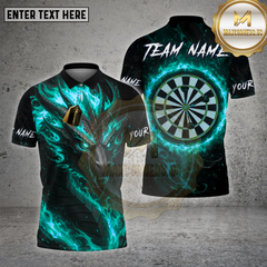 Maxcorners Darts Shirt Dragon Fire Inferno Dartboard Multioptions Personalized Name, Team Name Unisex 3D Shirt (4 Colors)