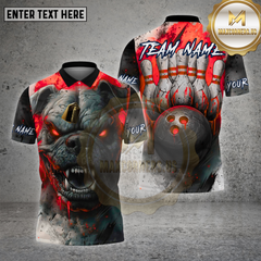 Maxcorners Bowling Shirt Bulldog Rage Bowling Pins Multioptions Personalized Name, Team Name Unisex 3D Shirt (4 Colors)
