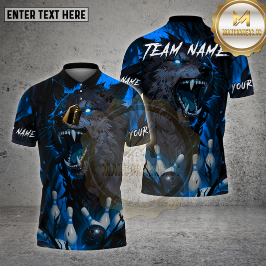 Maxcorners Bowling Shirt Werewolf Rage Bowling Pins Multioptions Personalized Name, Team Name Unisex 3D Shirt (4 Colors)