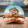 Maxcorners Fishing Retro Scale Pattern Personalized Name 3D Cap (9 Breeds)