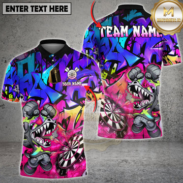 Maxcorners Darts Crazy Beast Flaming Graffiti Multi Options Personalized Name, Team Name 3D Shirt