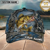 Maxcorners Fishing Blue Camo Water Splash Customized Name 3D Cap