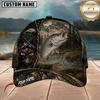 Maxcorners Fishing Dark Camo Mountain Outdoor Customized Name 3D Cap
