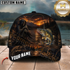 Maxcorners Fishing Grim Reaper Sunset Lake Skull Artwork Customized Name 3D Cap