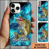 Maxcorners Fishing Black Teal Marble Lure Customized Name 3D Cap
