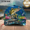 Maxcorners Fishing Blue Coral Reef Customized Name 3D Cap