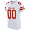 Maxcorners Custom White Scarlet-Gold Mesh Authentic Football Jersey LM2605