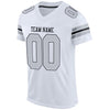 Maxcorners Custom White Silver-Black Mesh Authentic Football Jersey LM2605