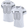 Maxcorners Custom White Silver-Black Mesh Authentic Football Jersey LM2605
