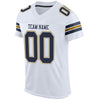 Maxcorners Custom White Navy-Old Gold Mesh Authentic Football Jersey LM2605