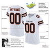 Maxcorners Custom White Black-Orange Mesh Authentic Football Jersey LM2605