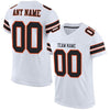 Maxcorners Custom White Black-Orange Mesh Authentic Football Jersey LM2605
