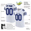 Maxcorners Custom White Royal-Black Mesh Authentic Football Jersey LM2605