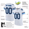 Maxcorners Custom White Navy-Powder Blue Mesh Authentic Football Jersey LM2605