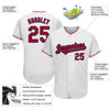 Maxcorners Custom White Red-Navy Classic Authentic Baseball Jersey LM2605