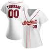 Maxcorners Custom White Red-Navy Modern Authentic Baseball Jersey LM2605