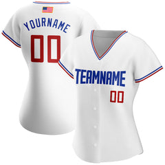 Maxcorners Custom Powder Blue White-Red Premium American Flag Fashion Baseball Jersey LM0210