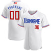 Maxcorners Custom Powder Blue White-Red Premium American Flag Fashion Baseball Jersey LM0210