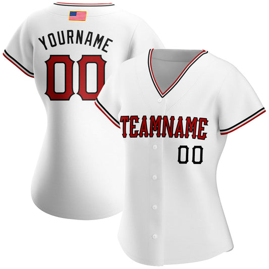 Maxcorners Custom White Royal Pinstripe Red-Royal Premium American Flag Fashion Baseball Jersey LM0210