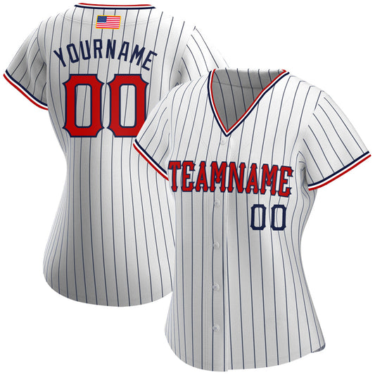 Maxcorners Custom Royal Gray-Navy Premium American Flag Fashion Baseball Jersey LM0210