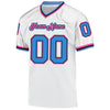 Maxcorners Custom White Powder Blue-Pink Mesh Authentic Throwback Football Jersey LM2605
