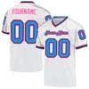 Maxcorners Custom White Powder Blue-Pink Mesh Authentic Throwback Football Jersey LM2605