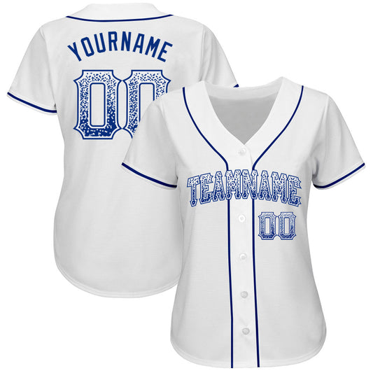 Maxcorners Custom White Royal Authentic Drift Fashion Baseball Jersey LM2605