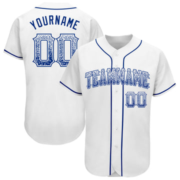 Maxcorners Custom White Royal Authentic Drift Fashion Baseball Jersey LM2605