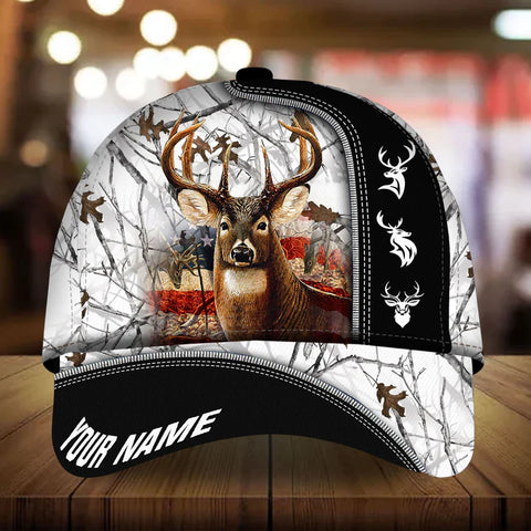 Maxcorners The Best Deer Hunting Leather Personalized Hats 3D Multicolored