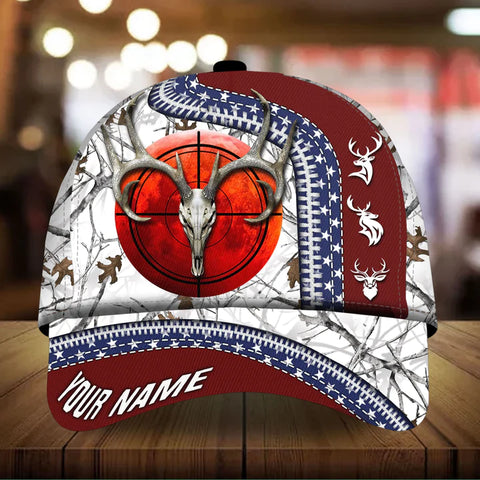 Maxcorners Premium Unique Skull Deer Hunting Personalized Hats 3D Multicolored