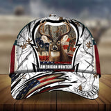 Maxcorners American Hunter US Flag Pattern 3D Multicolor Personalized Cap