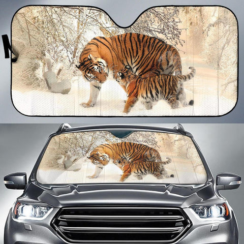 Maxcorners Winter Tiger Auto Sun Shades