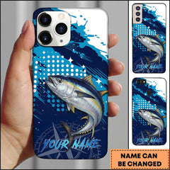Maxcorners Fishing Tuna Blue Ocean Compass Star Pop Art Personalized Name Phone Case