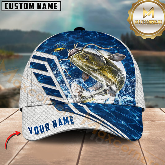 Maxcorners Fishing Blue Lake Angler Personalized 3D Cap  (13 Fish Species)